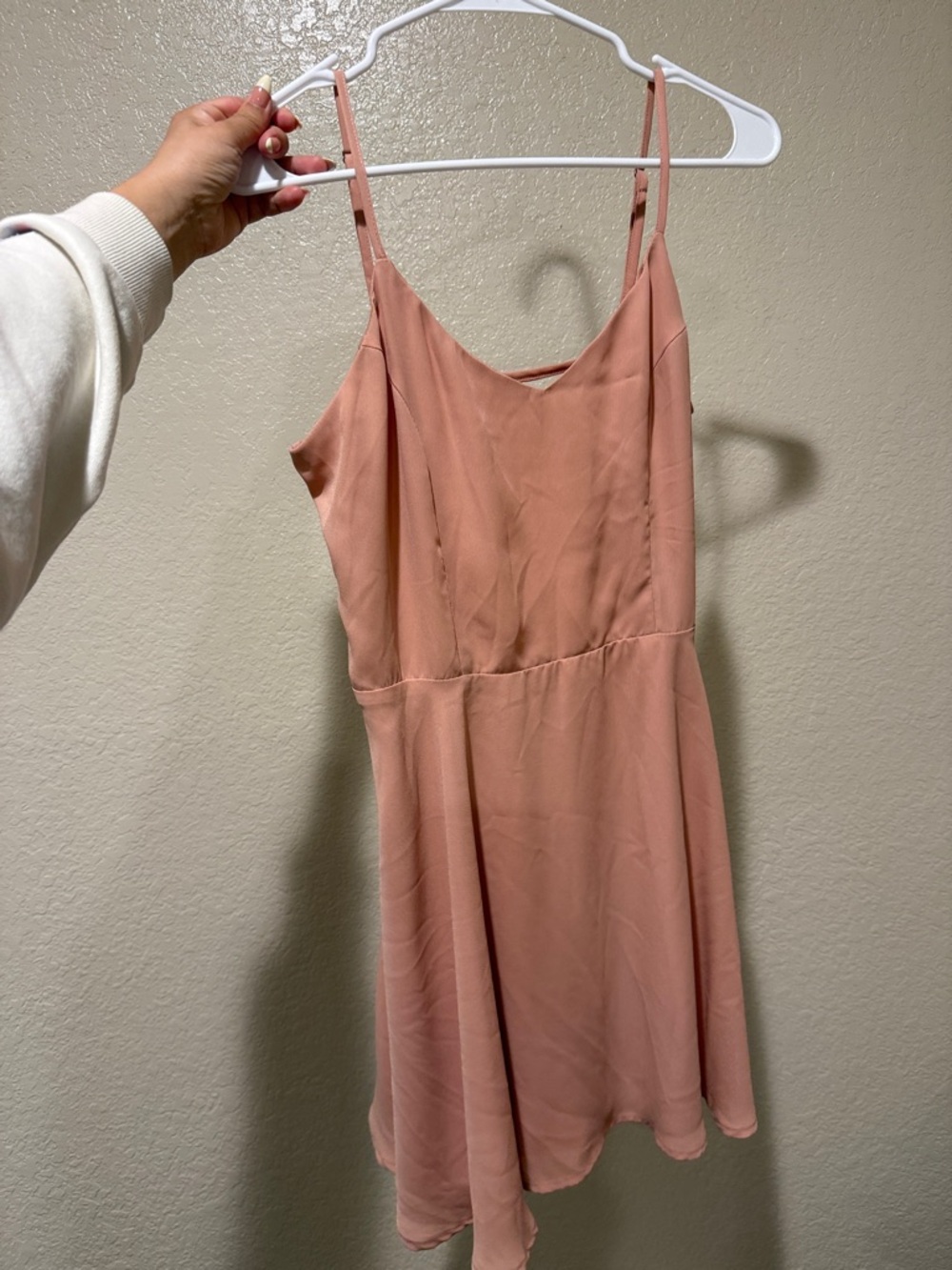 ANGL Dusty Rose Mini Slip Dress with Adjustable Straps